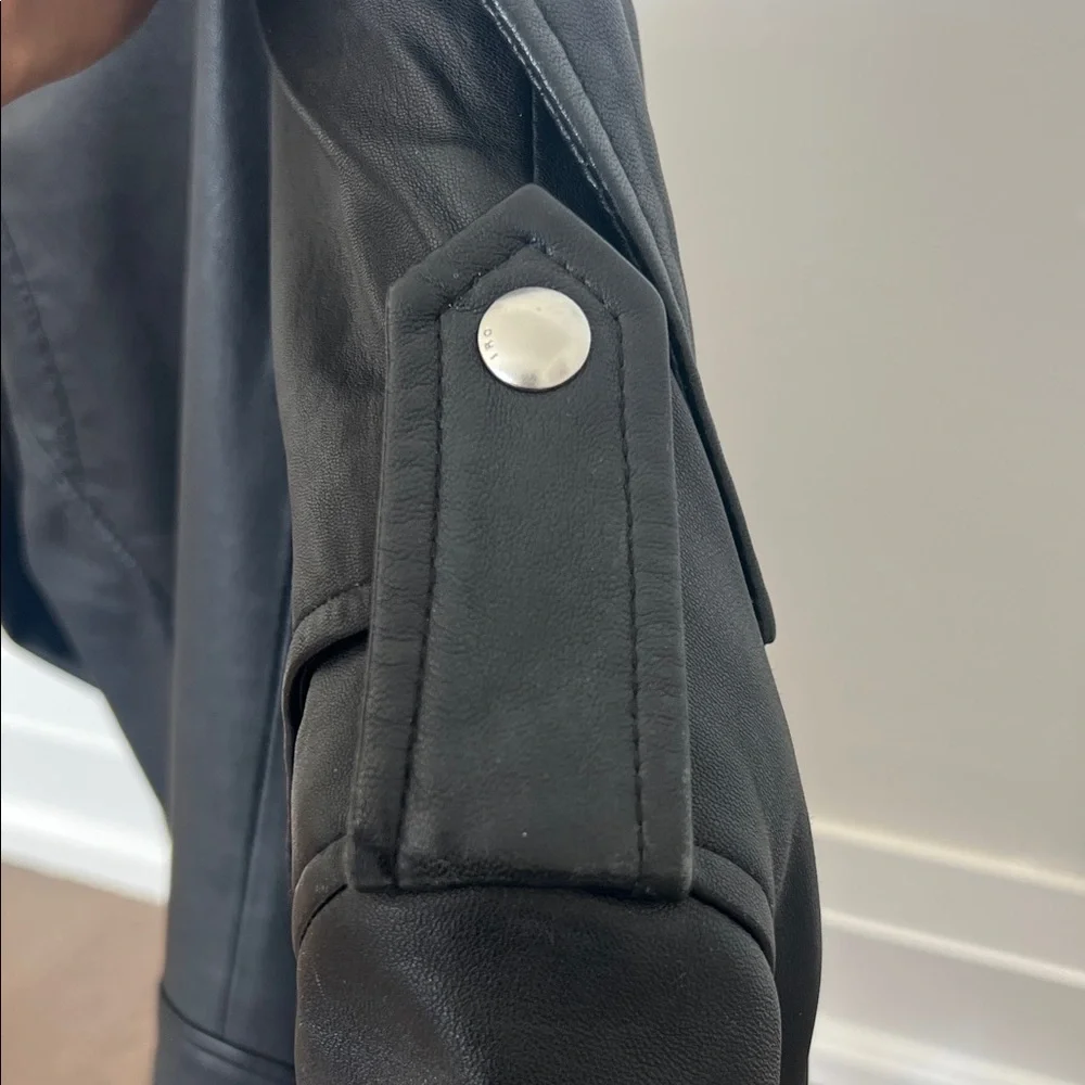 IRO Black Leather Jacket with Silver Accents - Picture 12 of 13